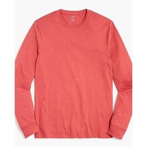 J.Crew Factory Mens L Long-sleeve washed jersey tee Red Crew Neck Cotton T Shirt